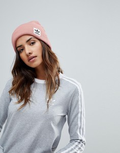 Розовая шапка-бини с логотипом adidas Originals - Розовый