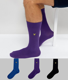 3 пары носков (темно-синие, синие и фиолетовые) Lyle &amp; Scott - Мульти