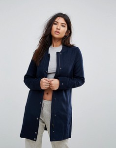 Длинное пальто с добавлением шерсти Tommy Hilfiger Denim - Темно-синий