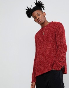 Бордовый плотный джемпер в рубчик ASOS - Красный