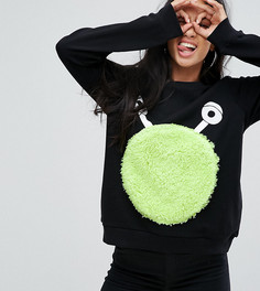 Свитшот с аппликацией ASOS PETITE Halloween - Черный