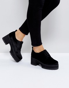 Массивные туфли на каблуке со шнуровкой ASOS OMEGA - Черный