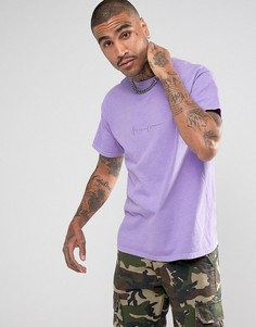 Фиолетовая oversize-футболка с вышитым логотипом Mennace - Фиолетовый