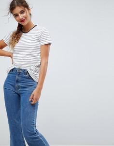 Полосатая футболка с круглым вырезом ASOS - Белый