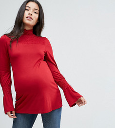 Свободный топ с присборенной отделкой ASOS Maternity - Красный