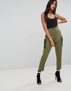 Джоггеры с атласным карманом ASOS - Зеленый
