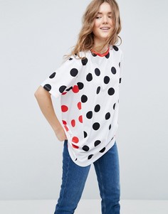 Футболка в контрастный горошек ASOS - Мульти