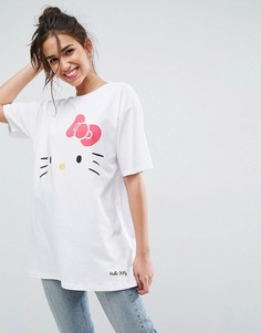 Свободная футболка с принтом Hello Kitty ASOS - Белый