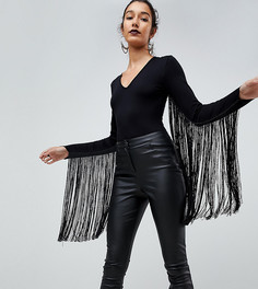 Боди с бахромой ASOS TALL - Черный