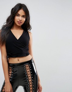 Топ с запахом ASOS - Черный