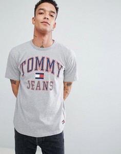 Серая меланжевая футболка с логотипом в стиле 90-х Тommy Jeans Capsule - Серый