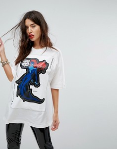 Футболка с большим логотипом Love Moschino - Белый