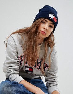 Шапка-бини в стиле 90-х с флагом Tommy Jean Capsule - Темно-синий