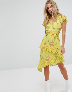 Асимметричное платье с цветочным принтом Miss Selfridge - Мульти