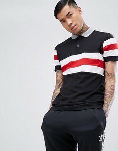 Футболка-поло колор блок ASOS - Черный