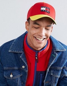Красно-желтая бейсболка колор блок из капсульной коллекции в стиле 90-х Tommy Jeans - Красный