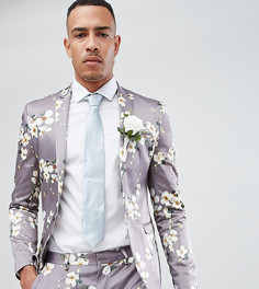 Серый приталенный блейзер с цветочным принтом ASOS TALL Wedding - Серый