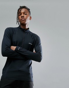 Черный эластичный лонгслив средней плотности с короткой молнией Columbia Performance - Черный
