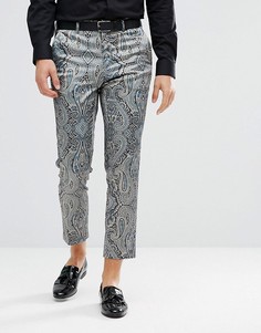 Укороченные брюки скинни с принтом пейсли ASOS - Зеленый