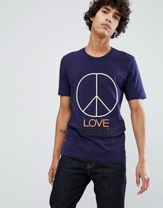 Футболка с логотипом Love Moschino - Темно-синий