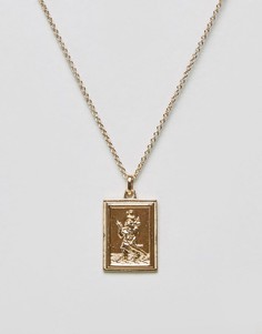 Ожерелье в винтажном стиле с подвеской St Christopher ASOS - Золотой