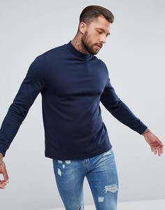 Темно-синий свитшот со вставками по бокам ASOS - Темно-синий