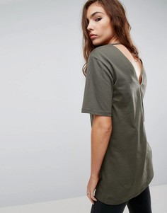 Футболка с вырезом на спине ASOS - Зеленый