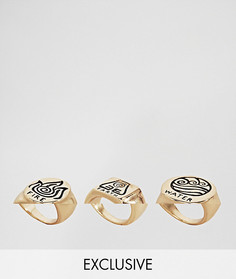3 кольца с отделкой Monki - Золотой