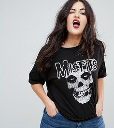 Футболка с принтом Misfits ASOS CURVE HALLOWEEN - Серый