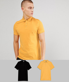Набор из 2 трикотажных футболок-поло ASOS - СКИДКА - Мульти
