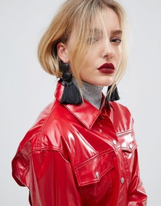 Черные матовые серьги-кисточки ASOS - Черный