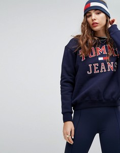 Свитшот в стиле 90-х с логотипом Tommy Jeans Capsule - Темно-синий