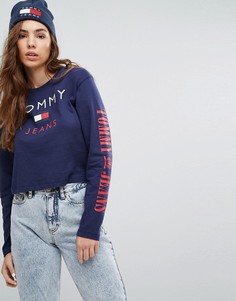 Топ в стиле 90-х с логотипом на рукаве Tommy Jeans Capsule - Темно-синий