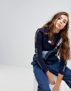 Трикотажный джемпер в стиле 90-х с логотипом Tommy Jeans Capsule - Темно-синий