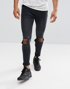 Черные рваные джинсы скинни boohooMAN - Черный