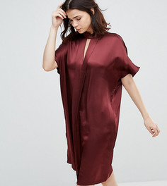 Атласное платье с высоким воротом Y.A.S Tall - Коричневый