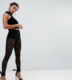 Сетчатые леггинсы с узором паутины ASOS PETITE HALLOWEEN - Черный