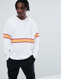 Худи свободного кроя в полоску ASOS - Бежевый