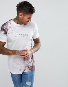 Футболка с дымчатым принтом (бордовый/белый) River Island - Белый