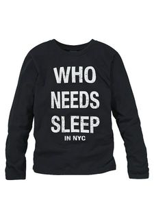 Футболка с длинными рукавами "WHO NEEDS SLEEP" Arizona