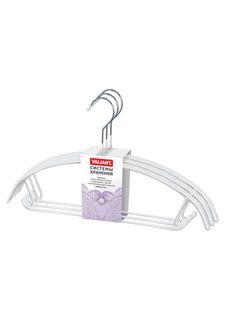 Набор вешалок металлических с закругленными плечиками WHITE (3 шт.) Valiant