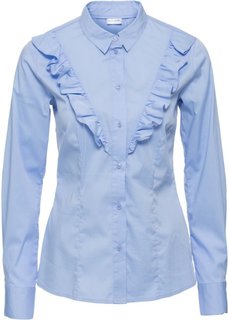 Блузка с воланом (синий жемчуг) Bonprix