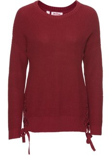 Пуловер со шнуровкой (цвет вечерней зари) Bonprix