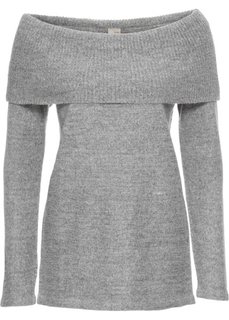 Пуловер с открытыми плечами (кремовый меланж) Bonprix