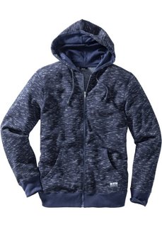 Меланжевая трикотажная куртка с капюшоном Regular Fit (темно-синий меланж) Bonprix