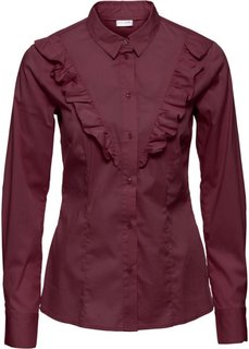 Блузка с воланом (кленово-красный) Bonprix