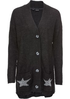 Вязаный кардиган (антрацитовый меланж) Bonprix
