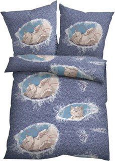 Постельное белье Деним, линон (синий) Bonprix