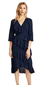 alice + olivia Kye V Neck Ruffle Dress