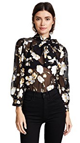 alice + olivia Violeta Bow Blouse